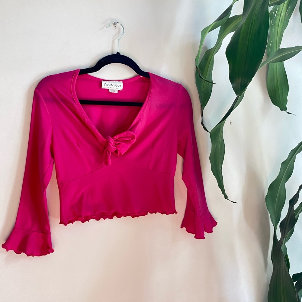 Vintage Y2K younique pink cropped top small